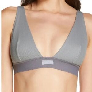 SKIMS Cotton Plunge Bralette in Pacific